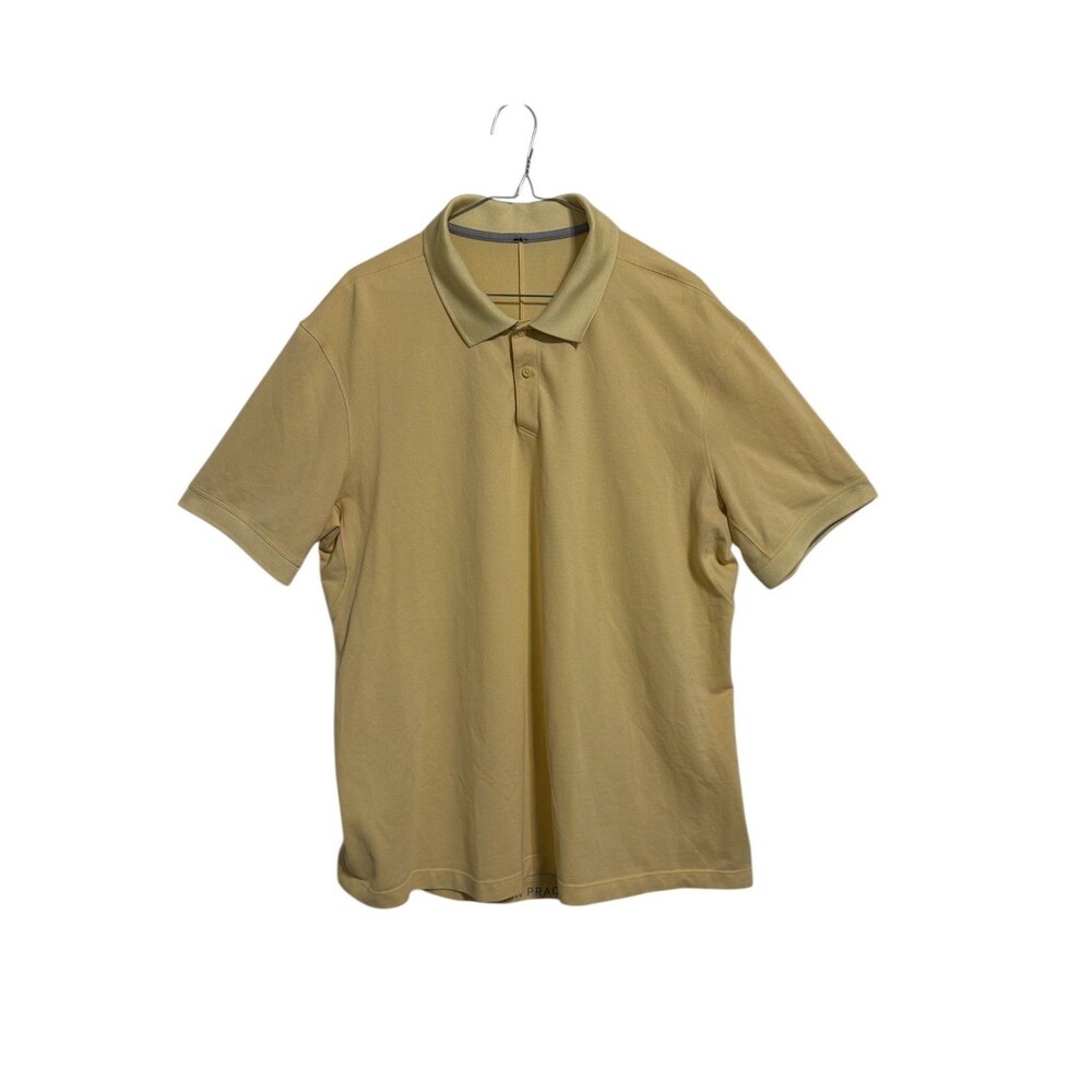 Lululemon Tech Pique Polo‎ Shirt Athletic Fit Breathable Mens Large Yellow Golf